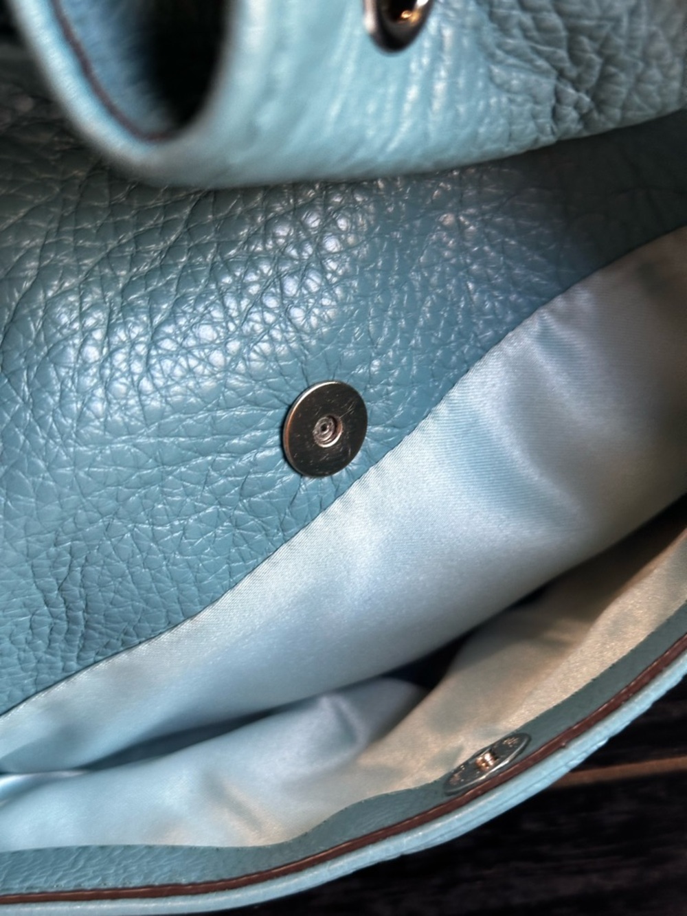 Teal Drawstring Tote Shoulder Bag - Women - Picture 5 of 7